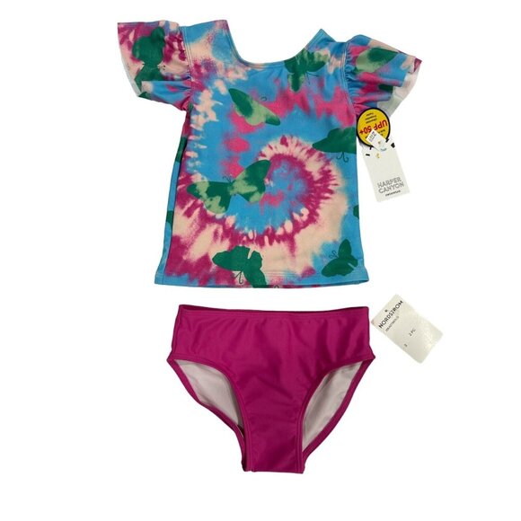 HARPER CANYON Girls Multicolor Two-Piece Swimsuit Set 3 - Picture 1 of 7